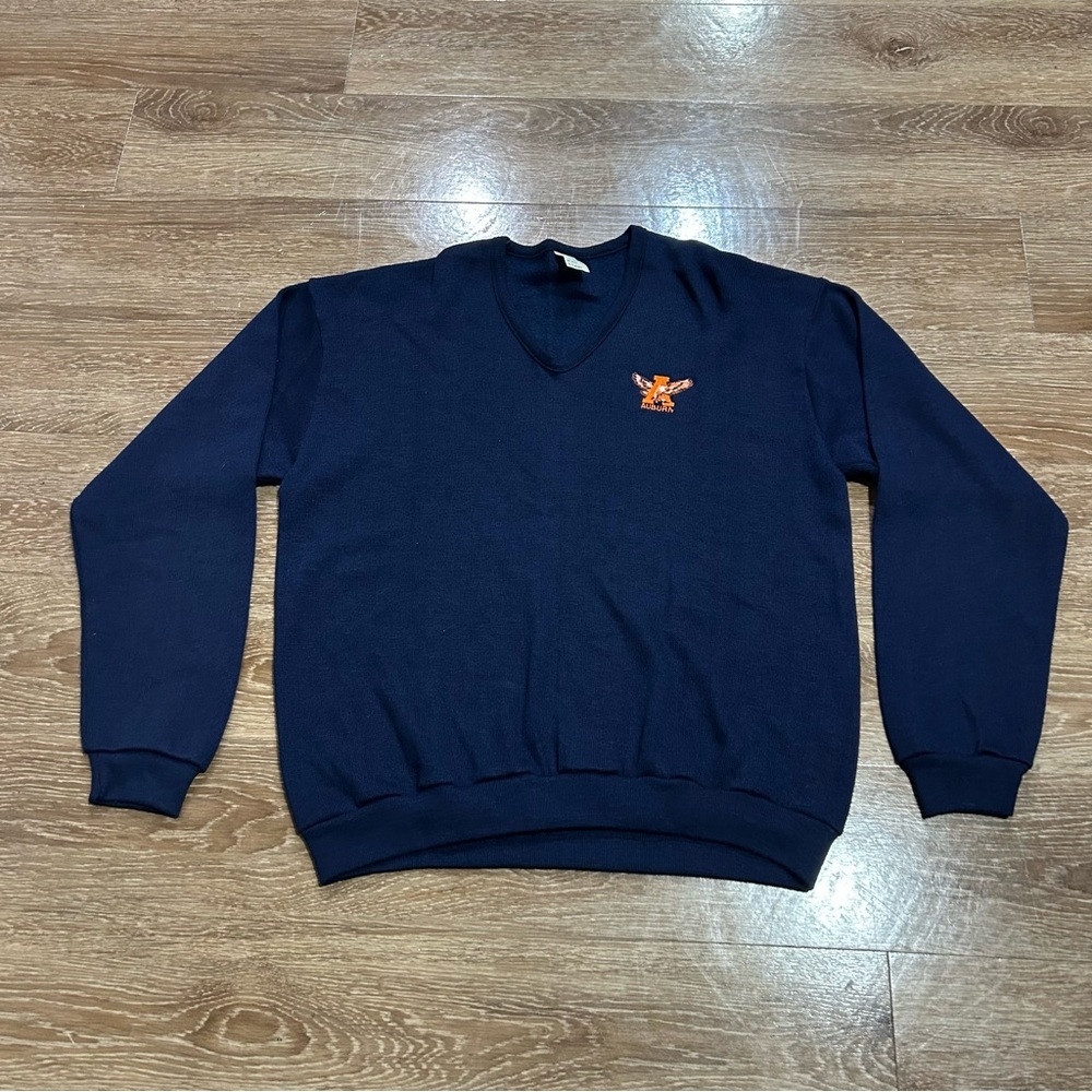 Vintage Auburn War Eagle Sweater 80s Acrylic V Neck USA Size XL